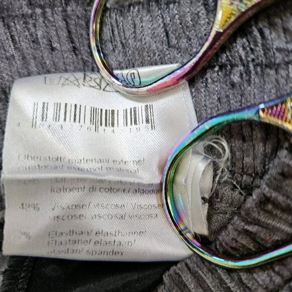 Raffaello Rossi Pants Women 44 L Gray Cropped Wide Leg Microcords Camilla 6/8 O - Picture 10 of 16